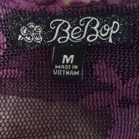 New BeBop Purple Lace Pullover Junior‎ Size M Elastic Waist Lined Dress - Picture 6 of 10